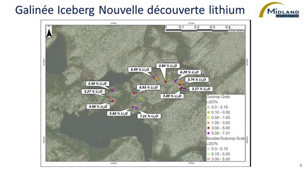 Figure 4 Galinée Iceberg nouvelle découverte lithium