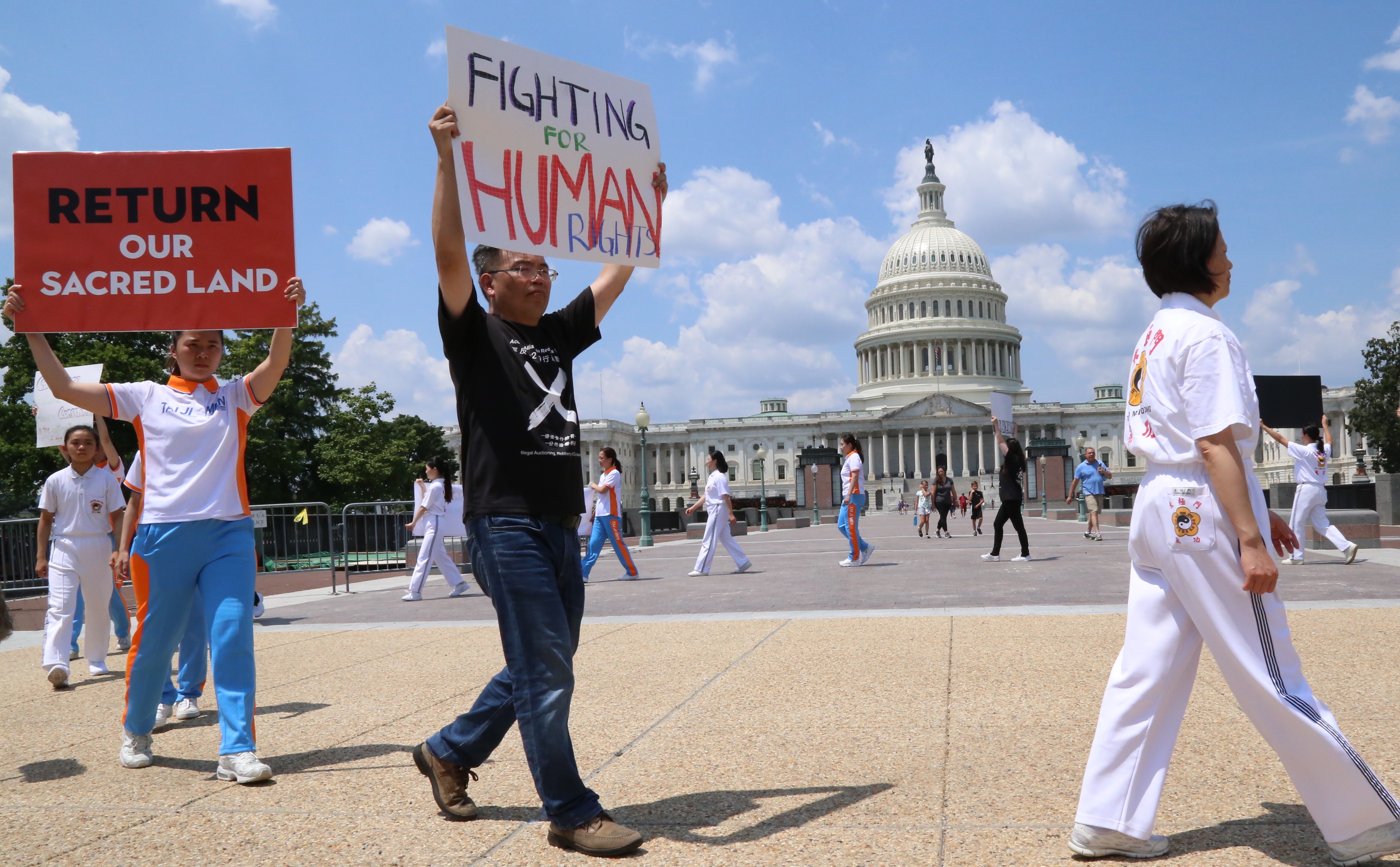 Protest Against Religious Persecution in Front of Capitol Building