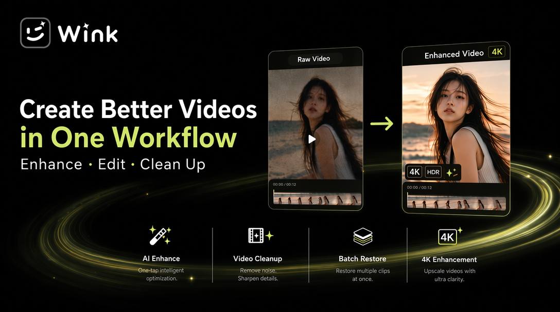 Wink Expands Its Creative Toolkit With AI Enhancement and Video Cleanup