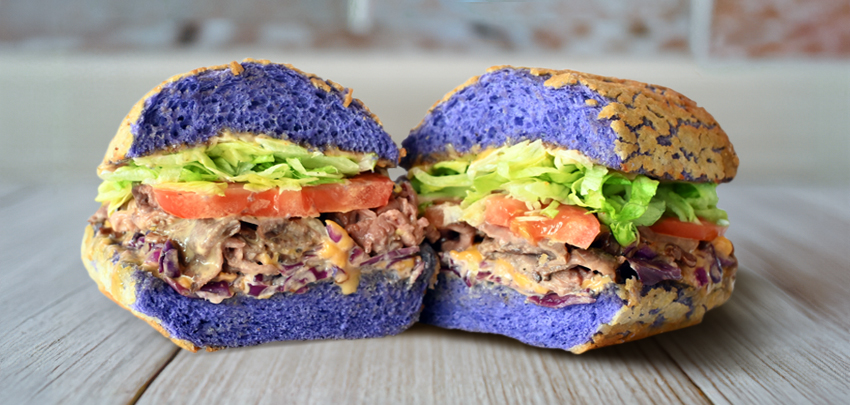 The Dirty Reuben with Roast Beef, Dirty Dressing, Purple Slaw and American on Phantom Dutch