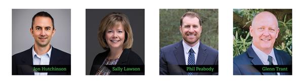 Capital Farm Credit announces the following additions to its Executive Management Team: Jon Hutchinson named Chief Credit Officer; Sally Lawson named Chief Financial Officer; Phil Peabody named Chief Lending Officer; and Glenn Trant named Chief Operating Officer.