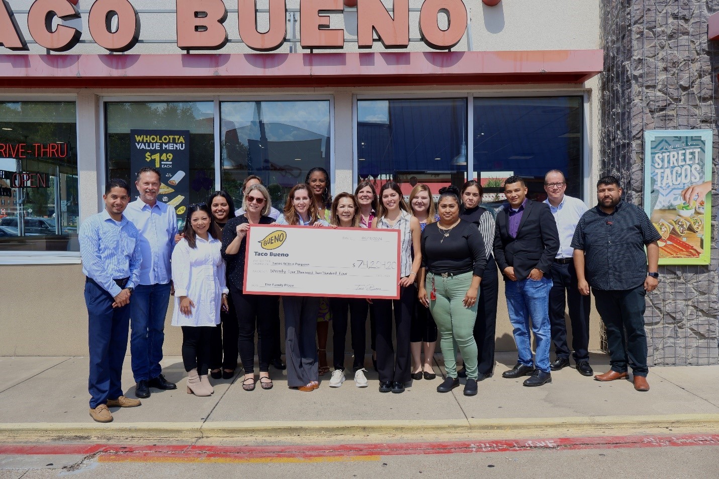 Check presentation to The Family Place in Texas.