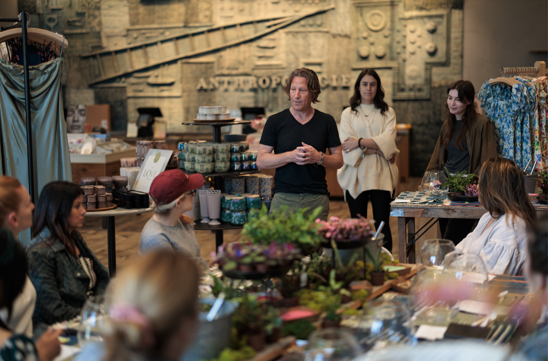 Evan Harrison, CEO of Kiss the Ground, Speaking at the Anthropologie x Terrain Terrarium Workshop