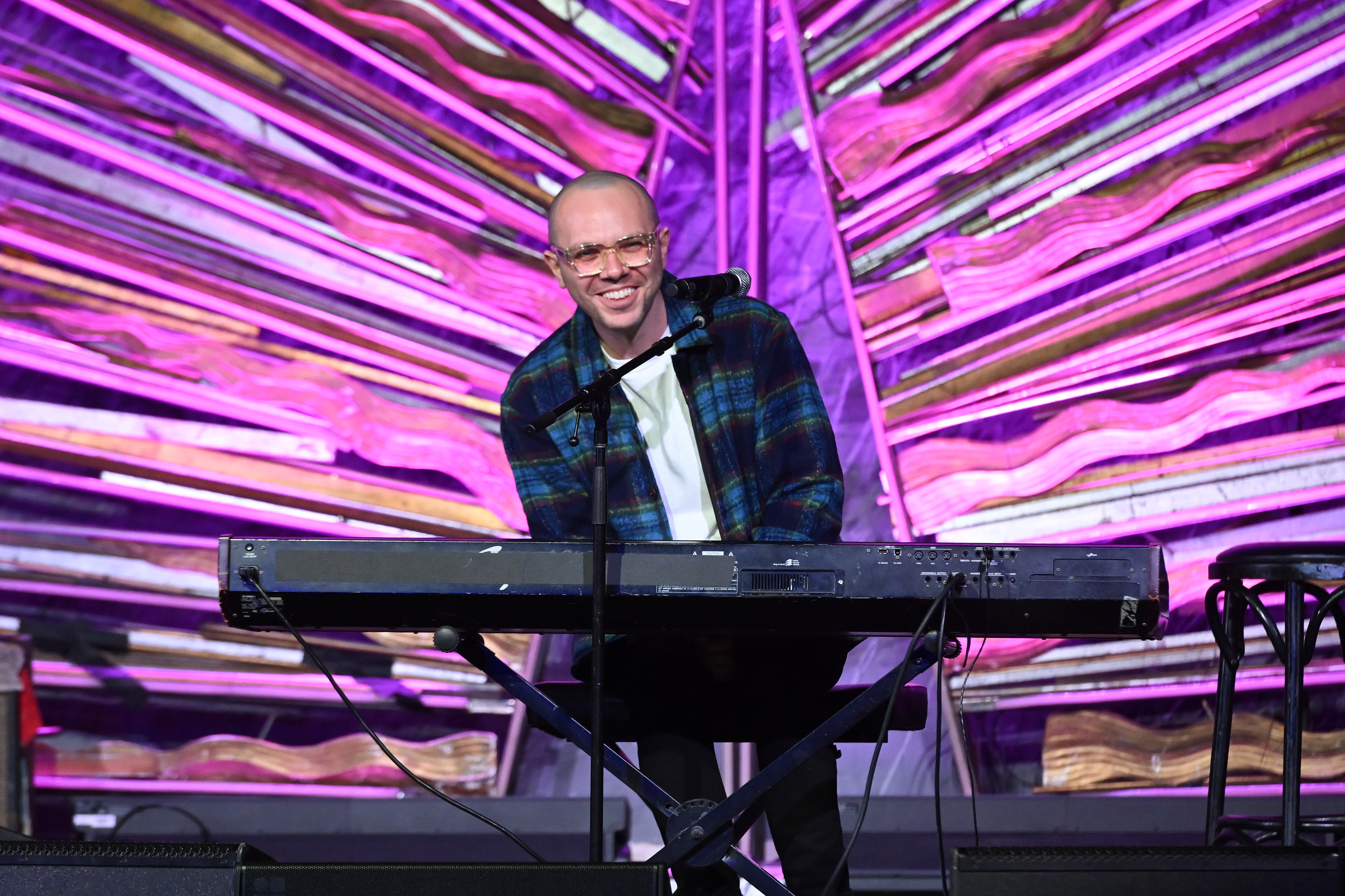 Ian Axel of A Great Big World performs at Musicians On Call's Hope for the Holidays concert for caregivers at Sony Hall in NYC