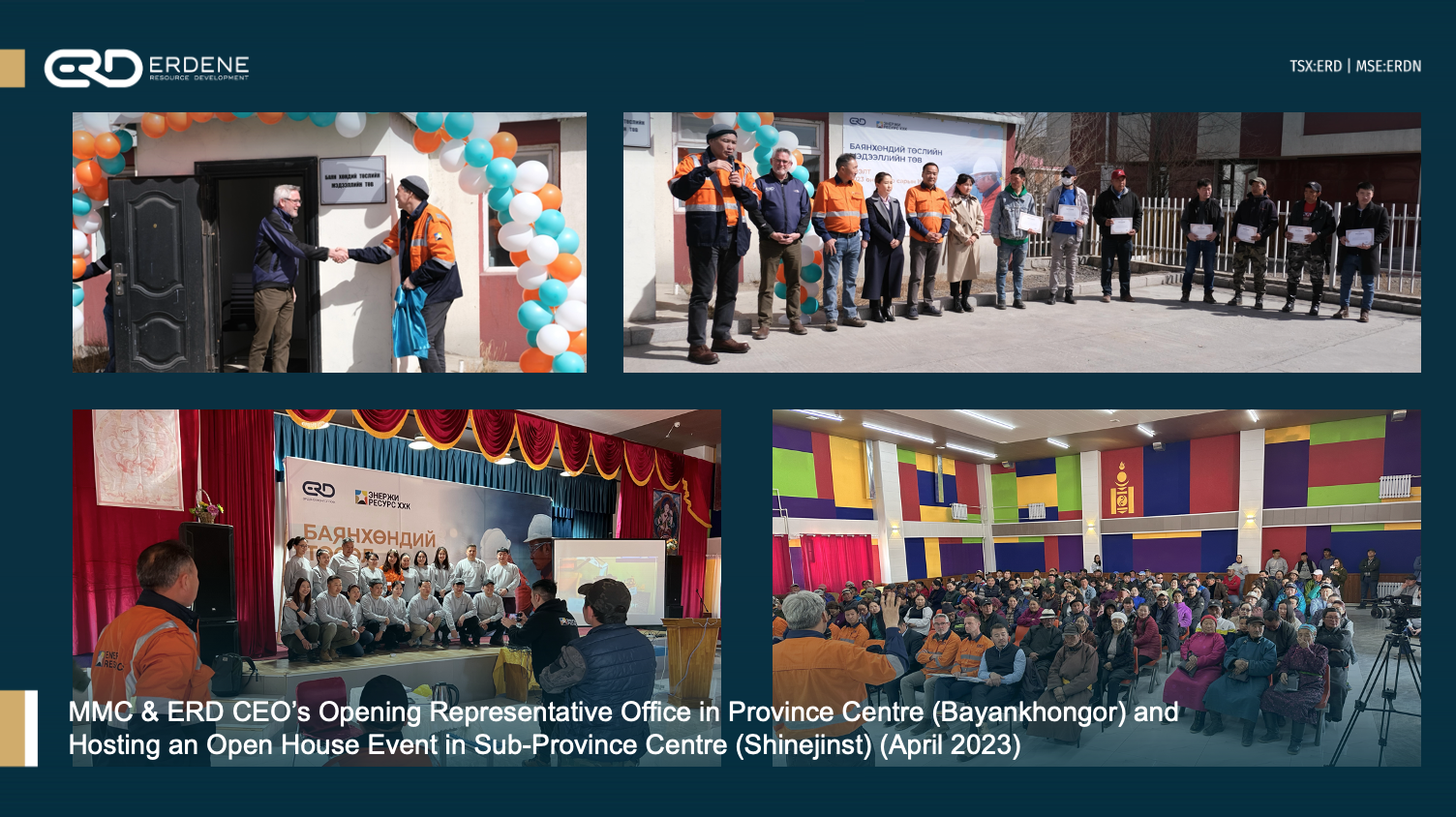 MMC & ERD CEO's Opening Representative Office in Province Centre (Bayankhongor) and Hosting an Open House Event in Sub-Province Centre (Shinejinst)