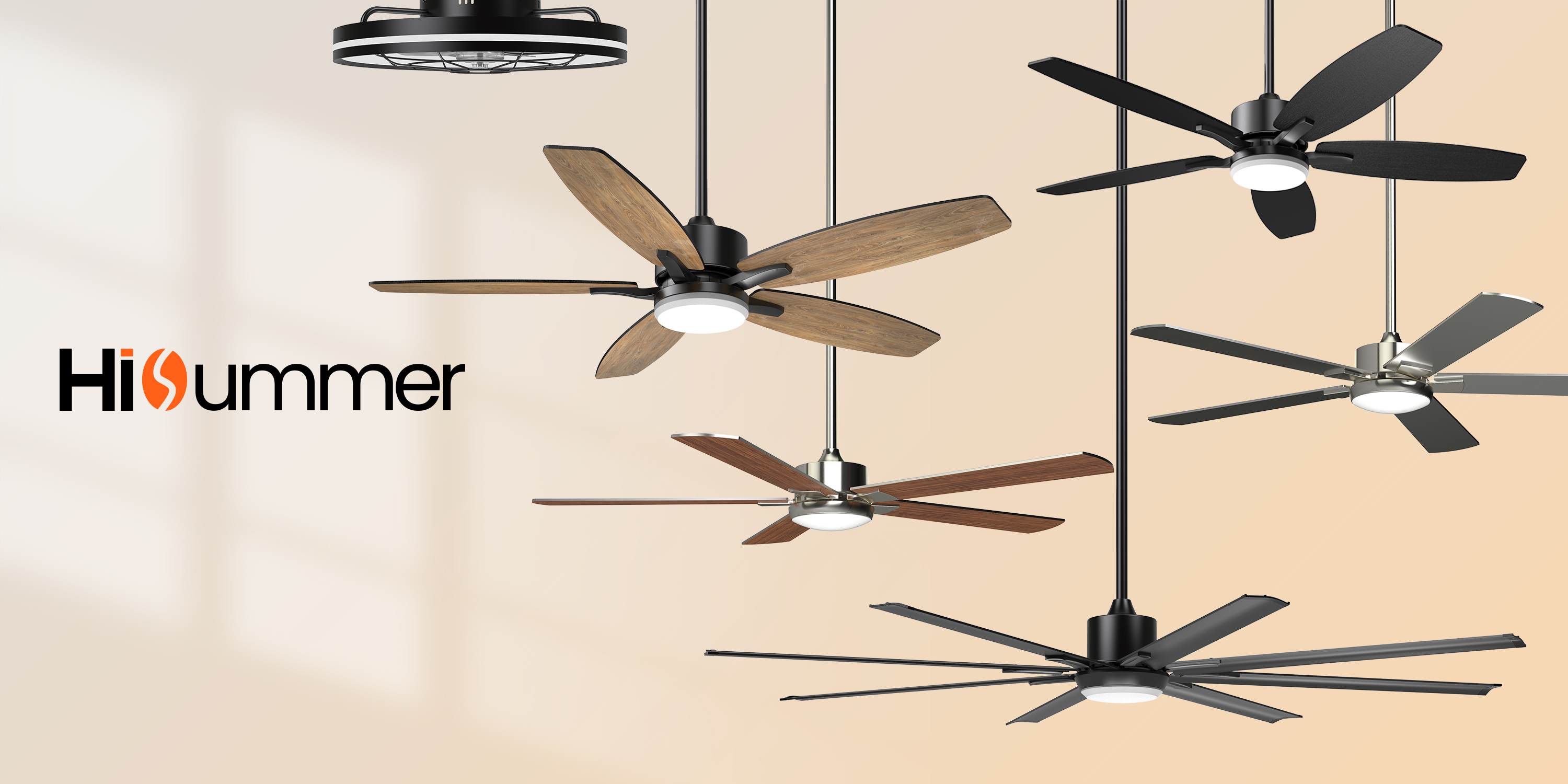 Hisummer energy-saving smart ceiling fan with modern LED lighting and quiet operation