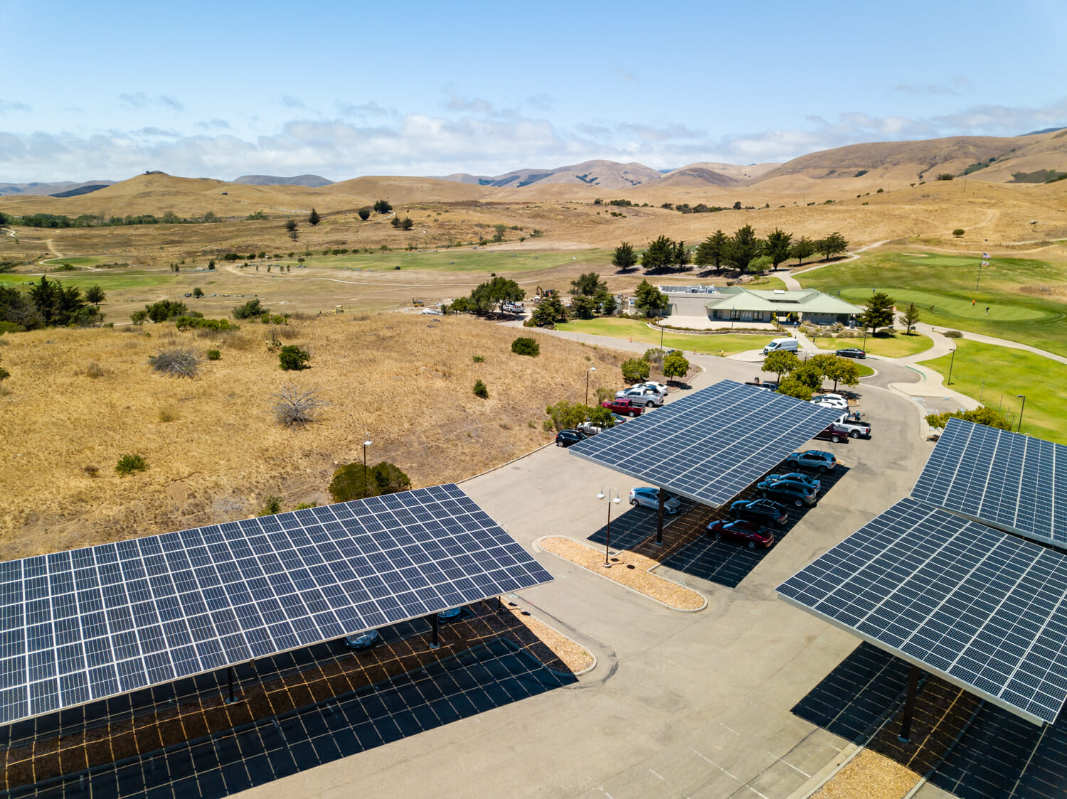 ForeFront Power completed two projects for the County of San Luis Obispo, including a 226-kilowatt (kW) solar parking canopy at the Dairy Creek Golf Course. The two projects will generate over 850,000 kilowatt-hours of renewable energy per year – replacing an additional 625 metric tons of CO2 emissions, equivalent to removing 135 passenger vehicles from the road each year.