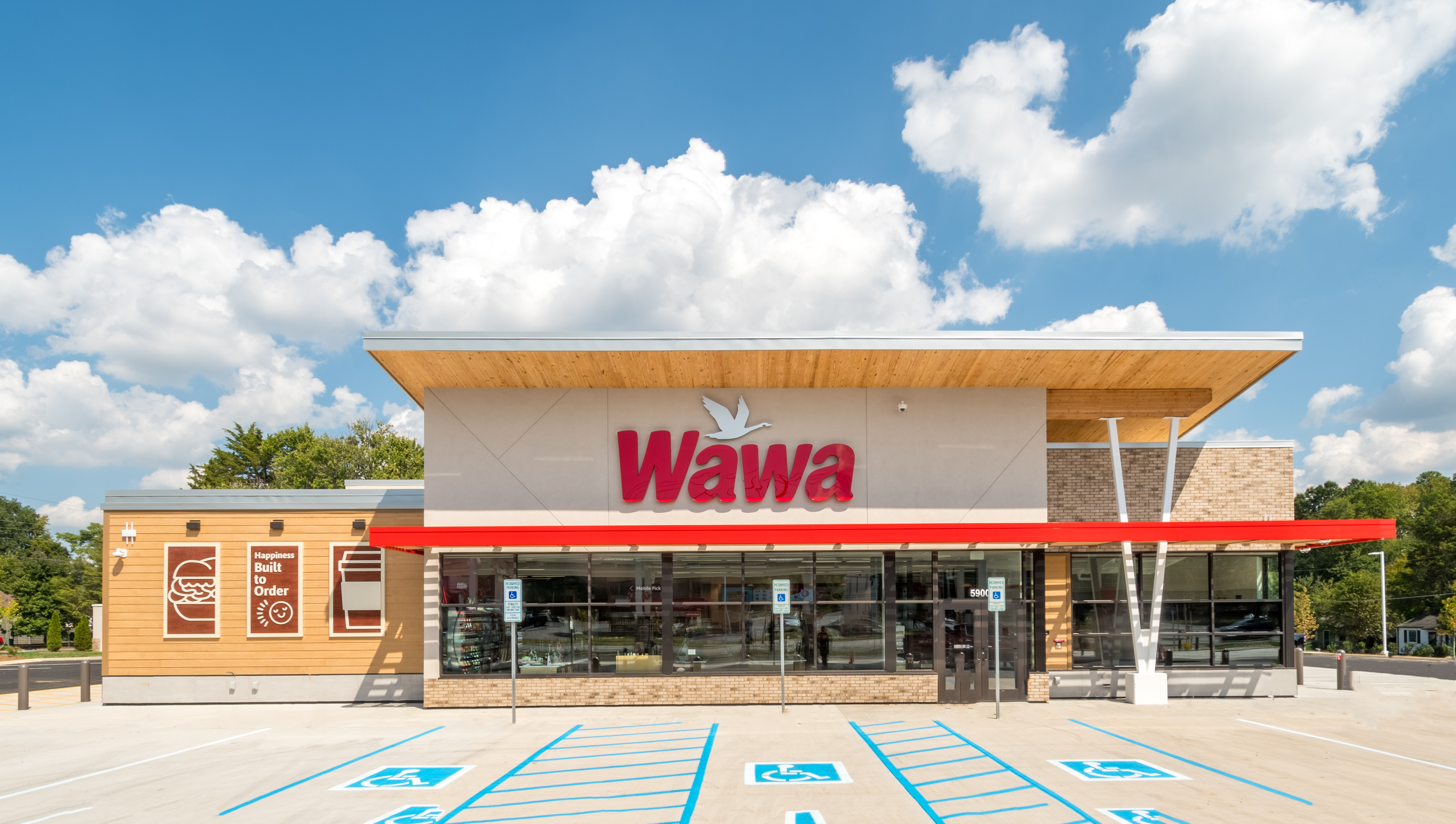 Rendering of Wawa store in Ohio, which includes plans for 60 stores across the state with groundbreakings beginning in mid-2024.