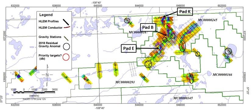 Figure 1 East Preston uranium project, initial drill pad locations