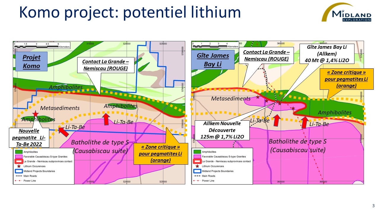 Figure 3 Projet Komo potentiel lithium