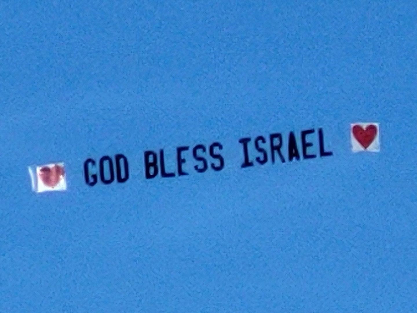 This God Bless Israel sky banner flew over Columbia University Friday, April 26, 2024