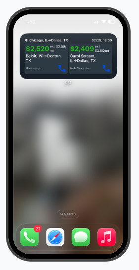 DAT introduces widget for iPhone to help owner-operators find loads faster