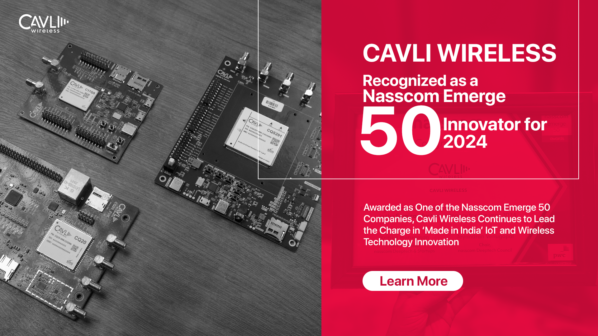 Cavli Wireless named one of the winners of the esteemed Nasscom Emerge 50 Awards