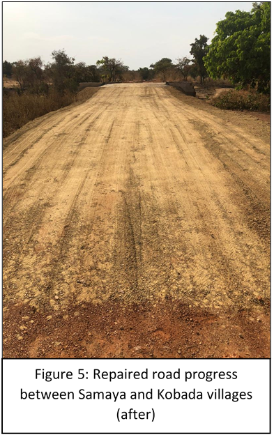 Repaired road progress between Samaya and Kobada villages (after)