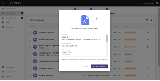 Curv’s newest solution, Curv DeFi, is compatible with any smart contract or function.