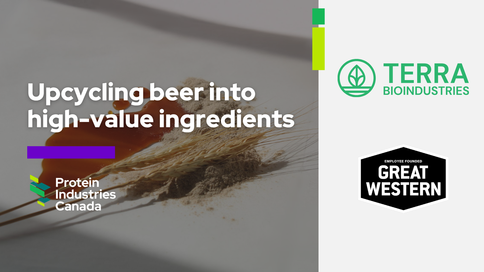 Terra Bioindustries & Great Western Brewing Company: Transforming beer byproduct into high-value ingredients (web graphic)