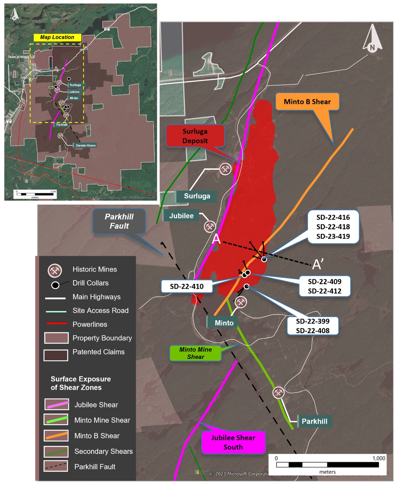 Plan Map of the Drilling Results