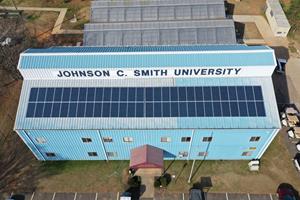 Solar array installed by Renu Energy Solutions at Johnson C. Smith University’s Sustainability Village