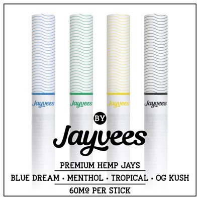 Jayvees será la primera marca lanzada bajo la subsidiaria de la Compañía, Beyond Alternatives.Además de los cuatro sabores de cáñamo "Jays" que se muestran arriba, Jayvees ofrecerá cuatro variedades de chocolates comestibles balanceados con CBD.