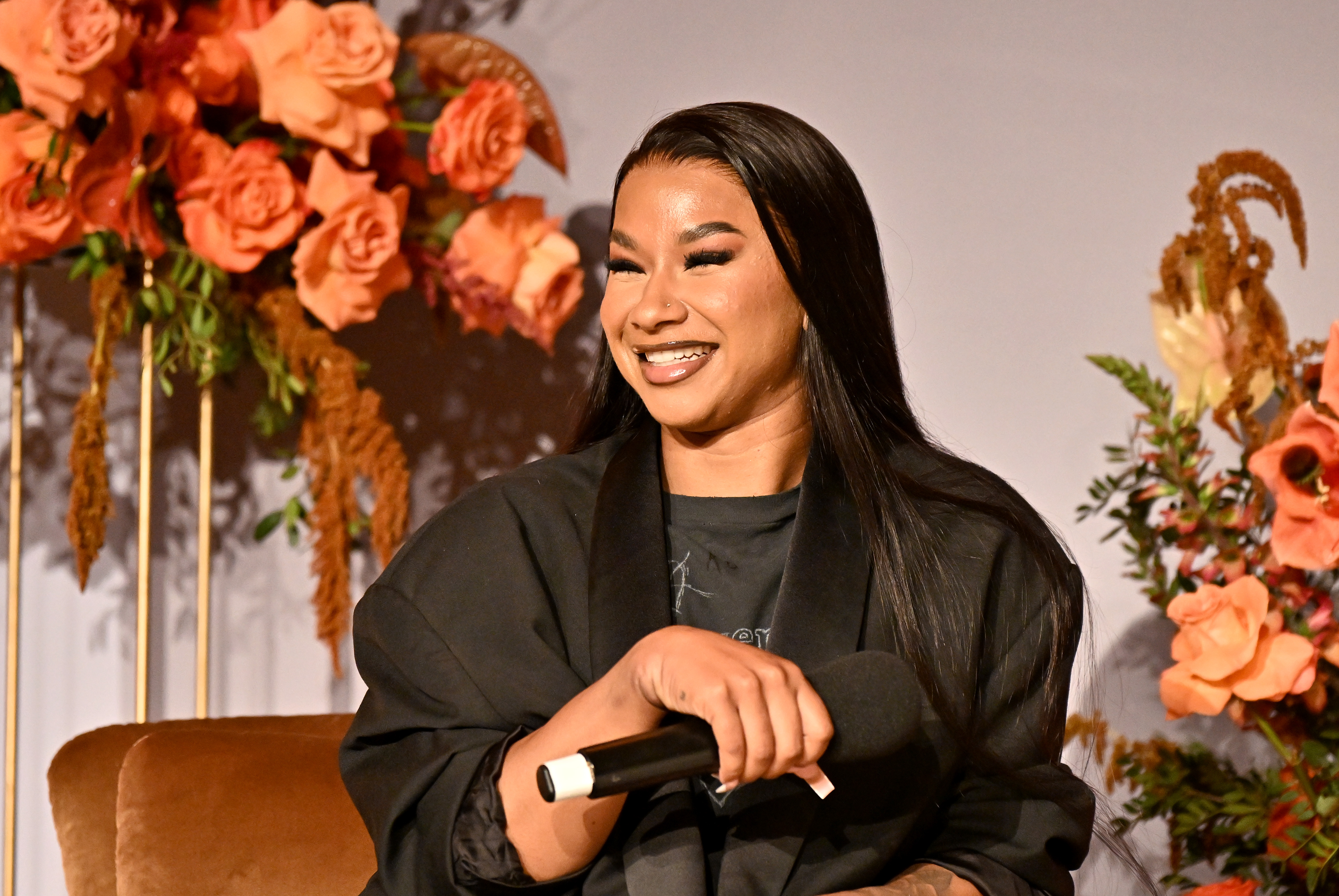 ATLANTA, GEORGIA - MAY 15: Jordan Chiles seen onstage during Marie Claire Power Play at The St. Regis Atlanta on May 15, 2025 in Atlanta, Georgia. (Photo by Paras Griffin/Getty Images for Power Play)