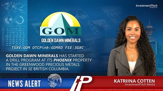 Golden Dawn Minerals has started a drill program at its Phoenix Property in the Greenwood Precious Metals project in southeastern, British Columbia.: Golden Dawn Minerals (TSXV:GOM) (OTCPink:GDMRD) (FSE:3G8C) has started a drill program at its Phoenix Property in the Greenwood Precious Metals project in southeastern, British Columbia.