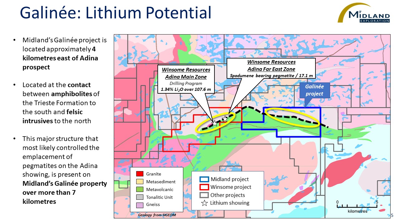 Figure 5 Galinée Lithium Potential