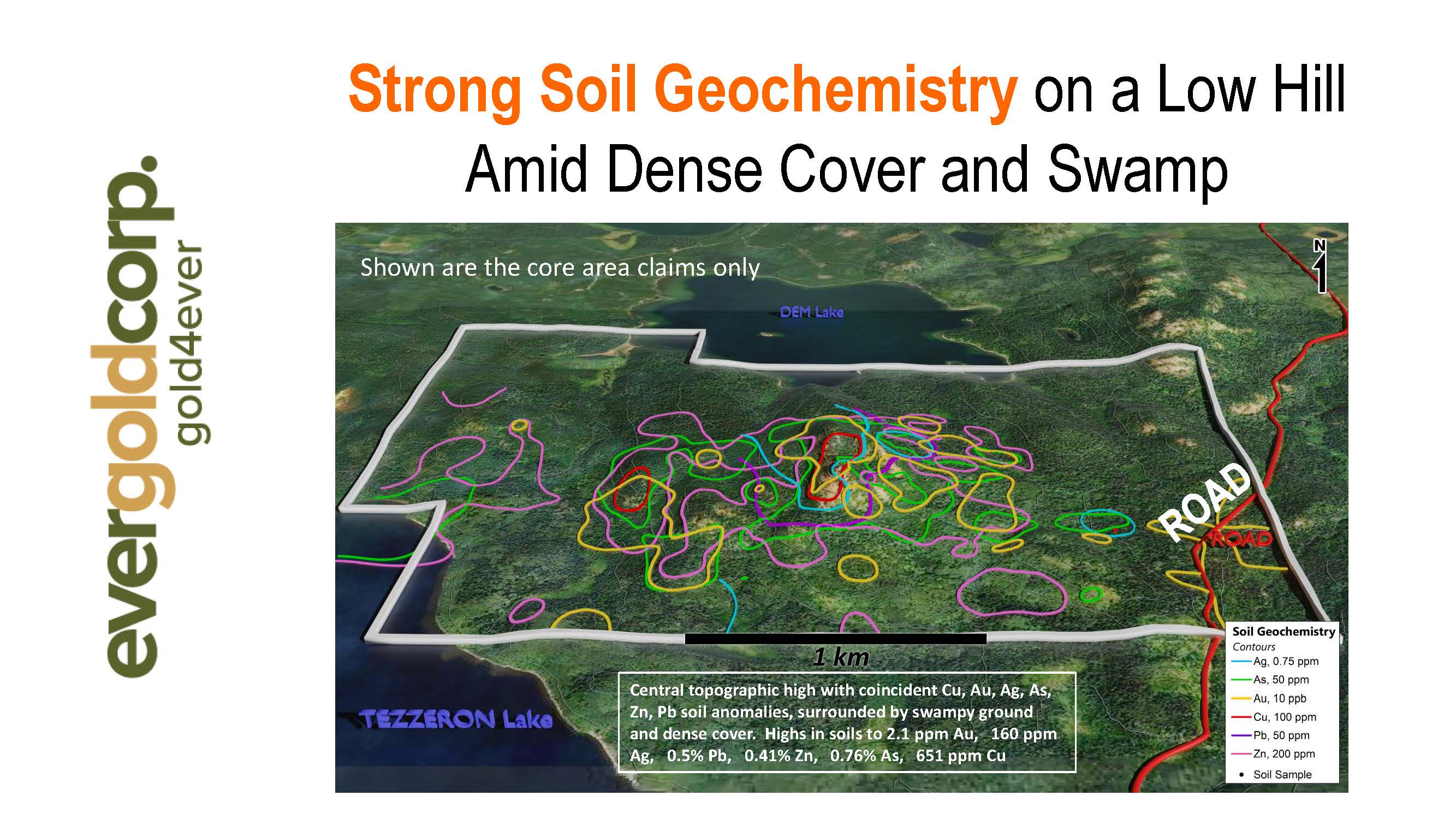 Figure 2 - DEM Soil Geochemistry on Topography