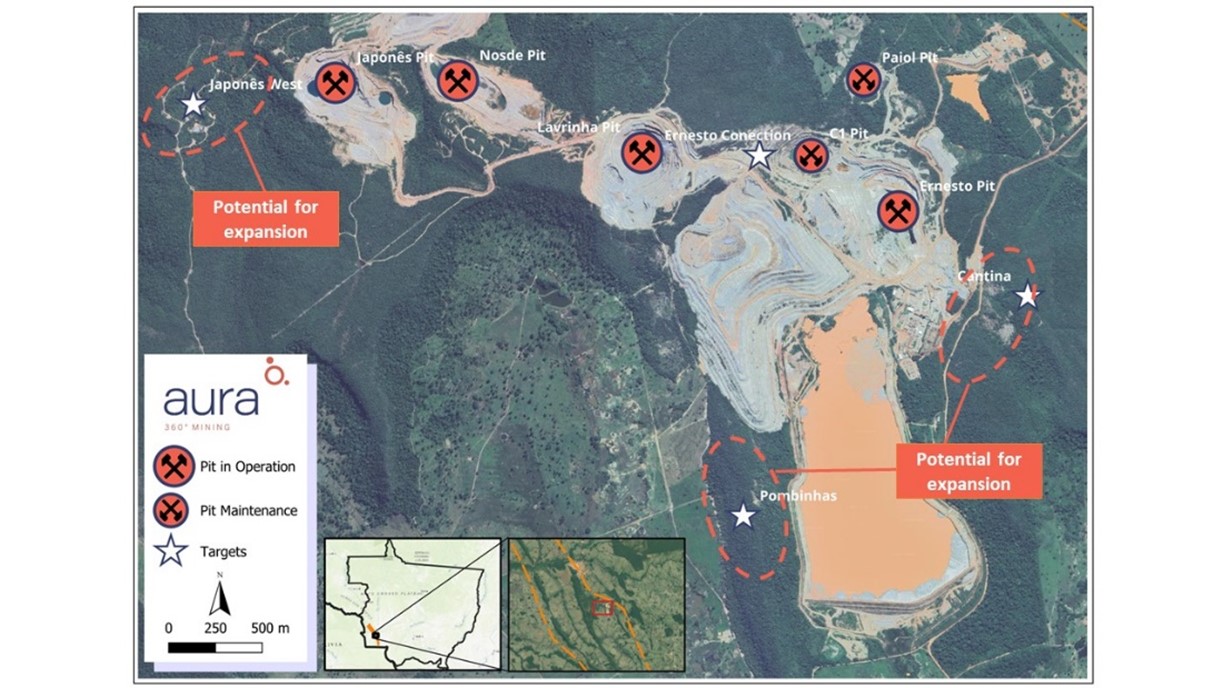 Apoena open pit mines and near mine exploration targets