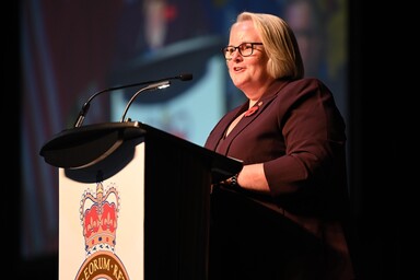 Minister of Veterans Affairs the Honourable Jill McKnight