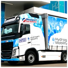 Westport displays its H2 HPDI fuel system-equipped demonstrator truck at IAA Transportation 2022 in Hanover, Germany, September 20-25, 2022