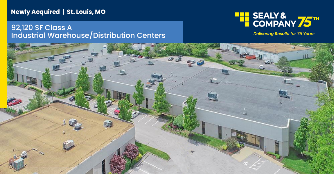 Sealy & Company completed the acquisition of two industrial warehouse/distribution properties located in St. Louis, Mo - Shoreline Service Centers I & II