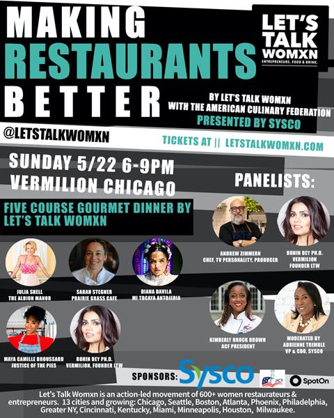 May 22, 2022 Let’s Talk Womxn Panel sponsored by Sysco, ACF and Spot On