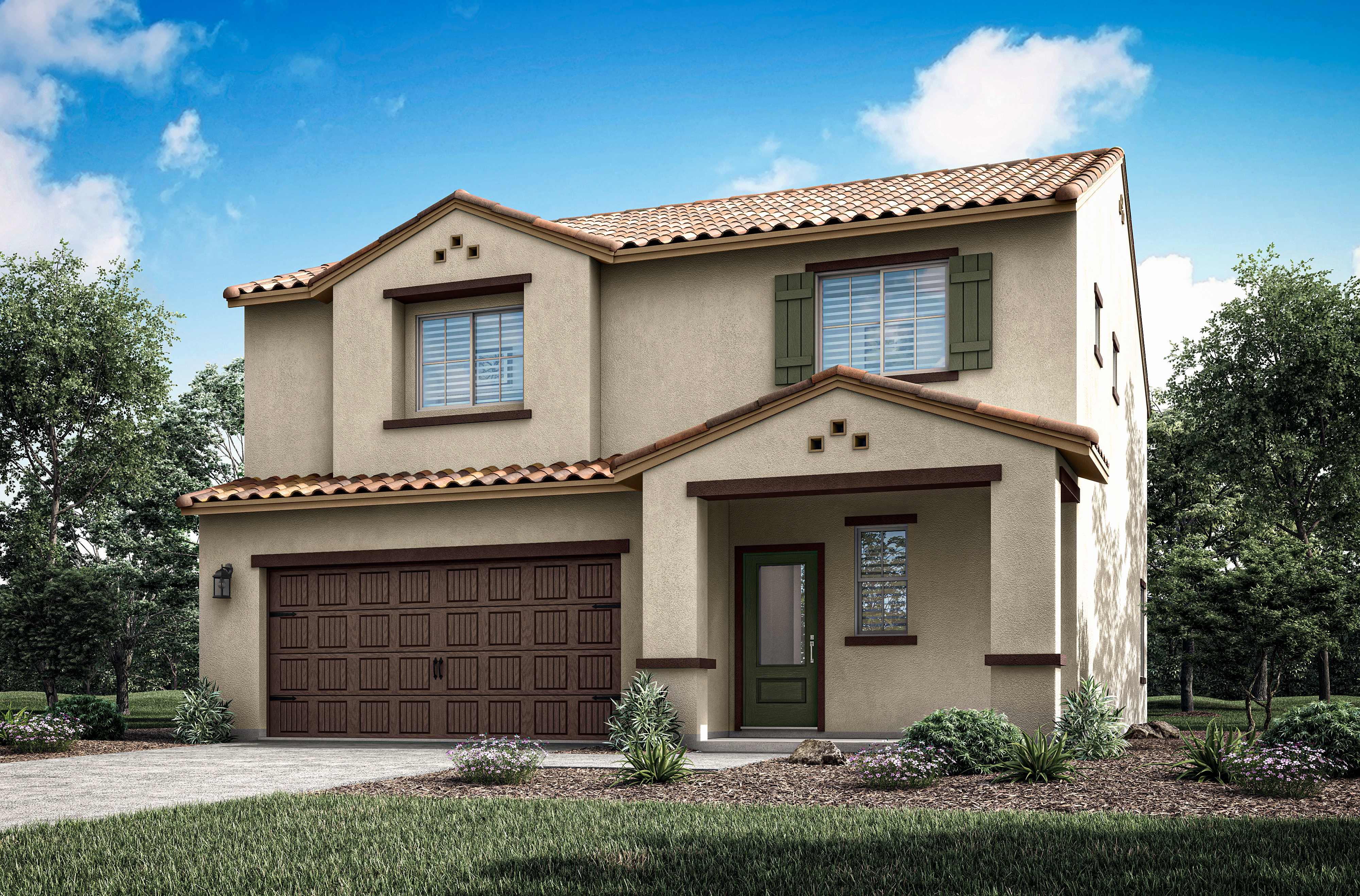 New construction homes with three to five bedrooms are now available at Harvest Grove in Bakersfield, CA.