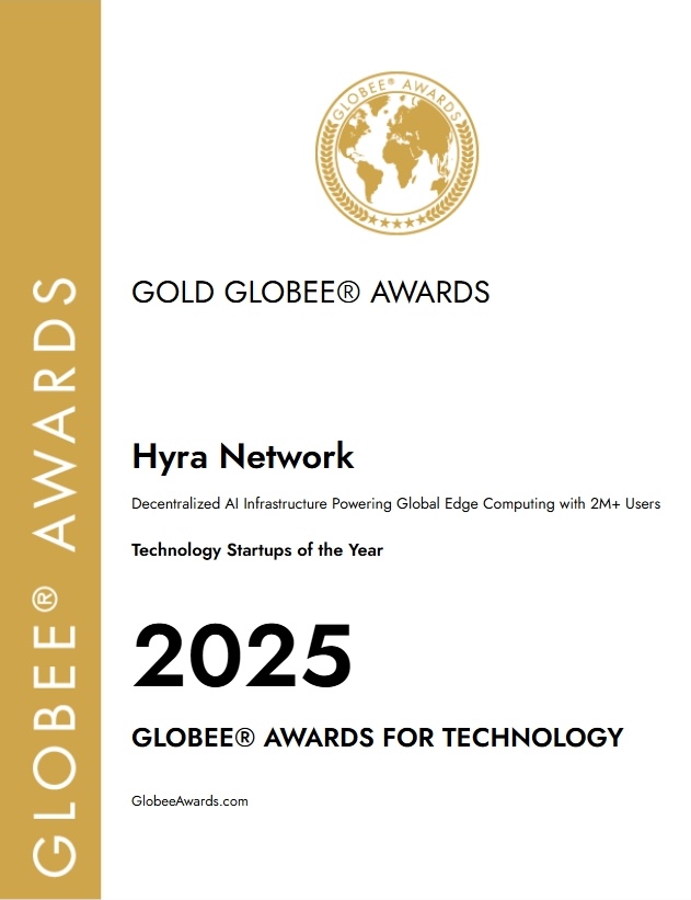 Hyra Network logo representing decentralized AI infrastructure, Web3 innovation, and global resource sharing.