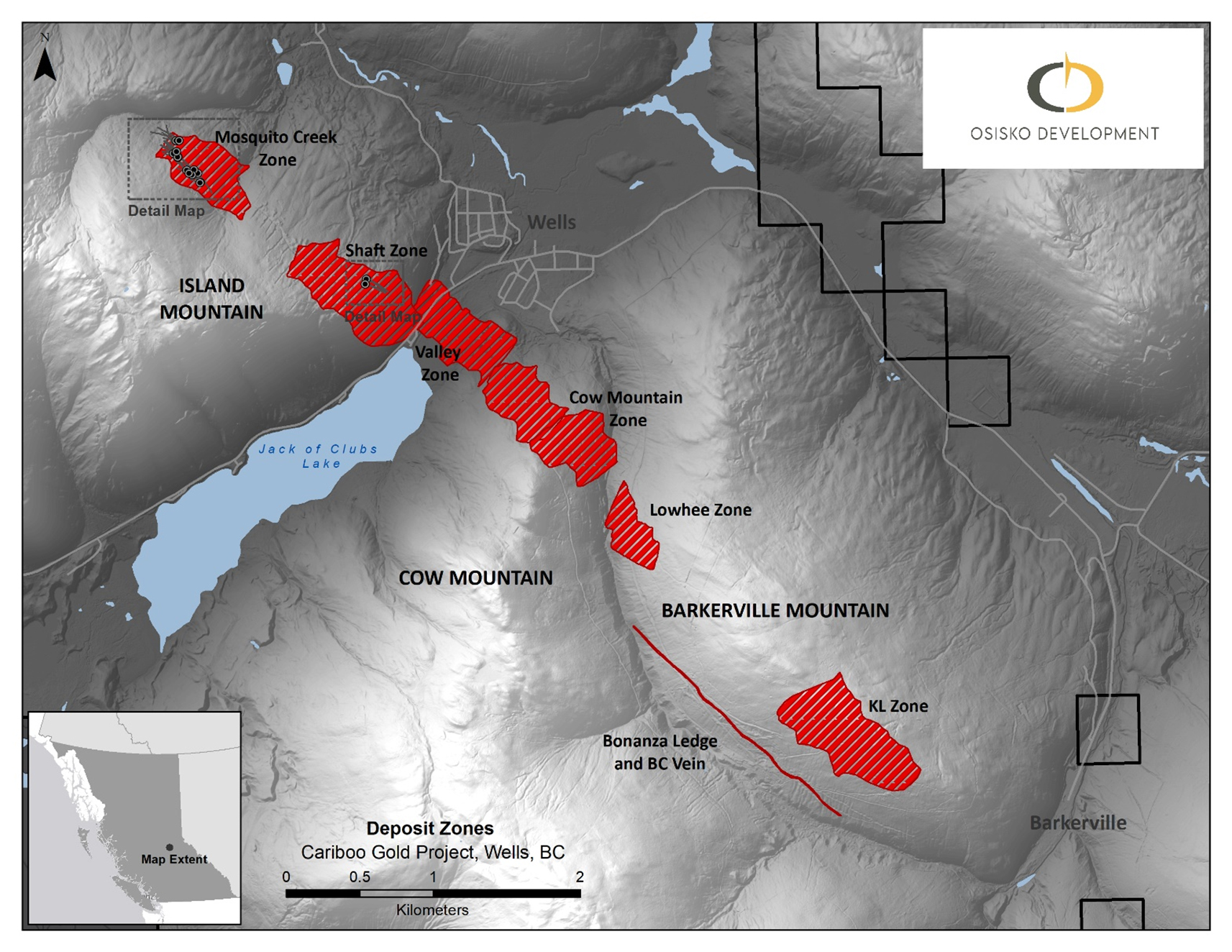 Figure 1 : vue d'ensemble du gisement Cariboo