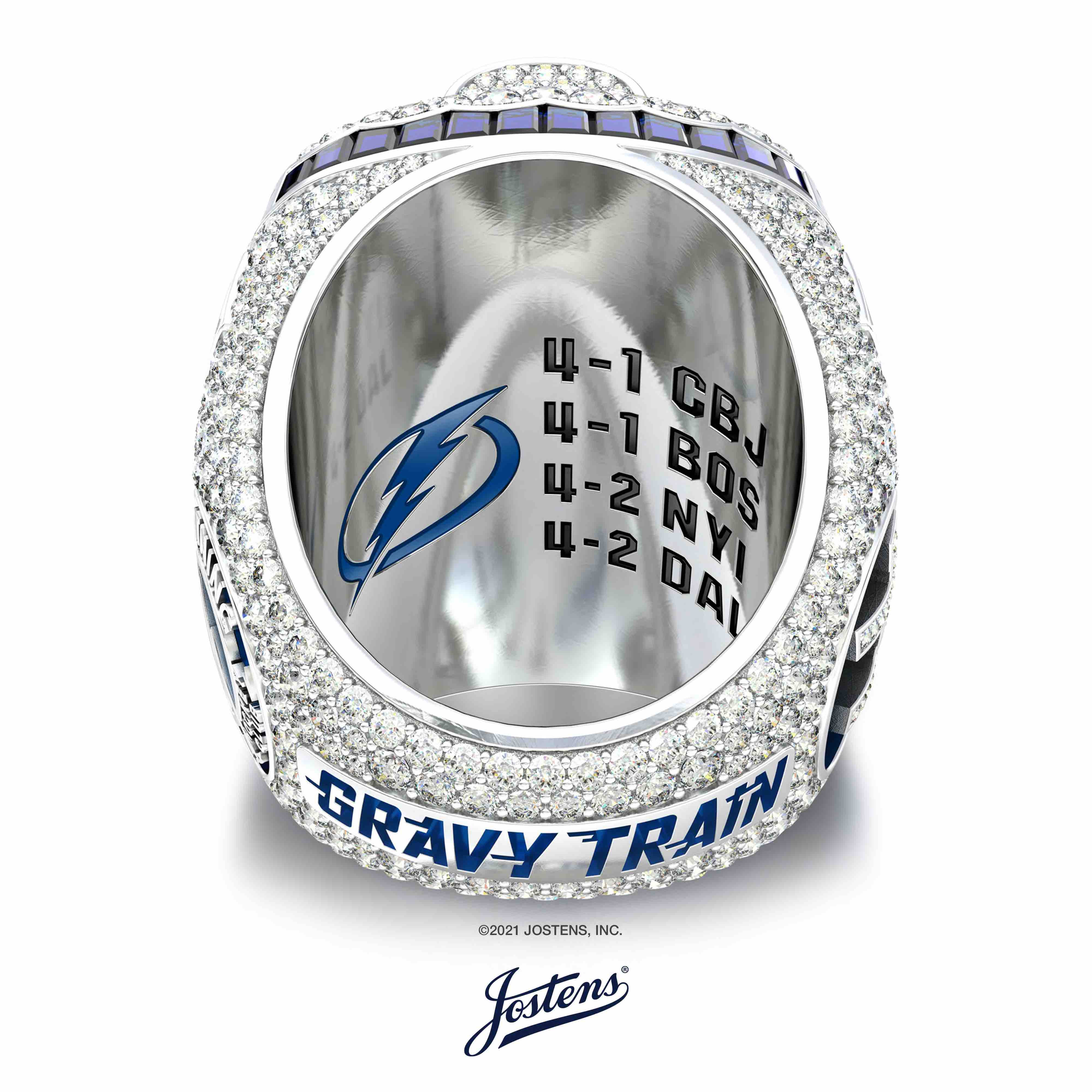 Inside detail of the Tampa Bay Lightning's 2020 Stanley Cup Championship Ring by Jostens  