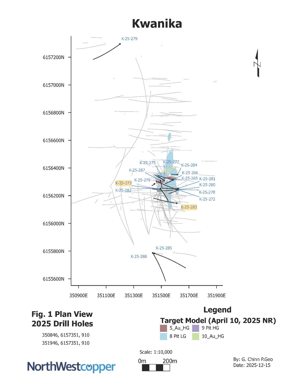 NorthWest Reports Results from Two Holes at its Kwanika Property Highlighted by a High-Grade Intercept of 43 Metres Grading 1.83 % Cu, 1.28 G/T Au (3.01% CuEq) from 260 Metres