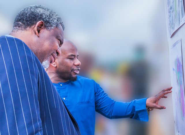 Hon. Minister of Mines and Steel Development Olamilekan Adegbite and Thor CEO Segun Lawson at the Groundbreaking Ceremony of the Segilola Project