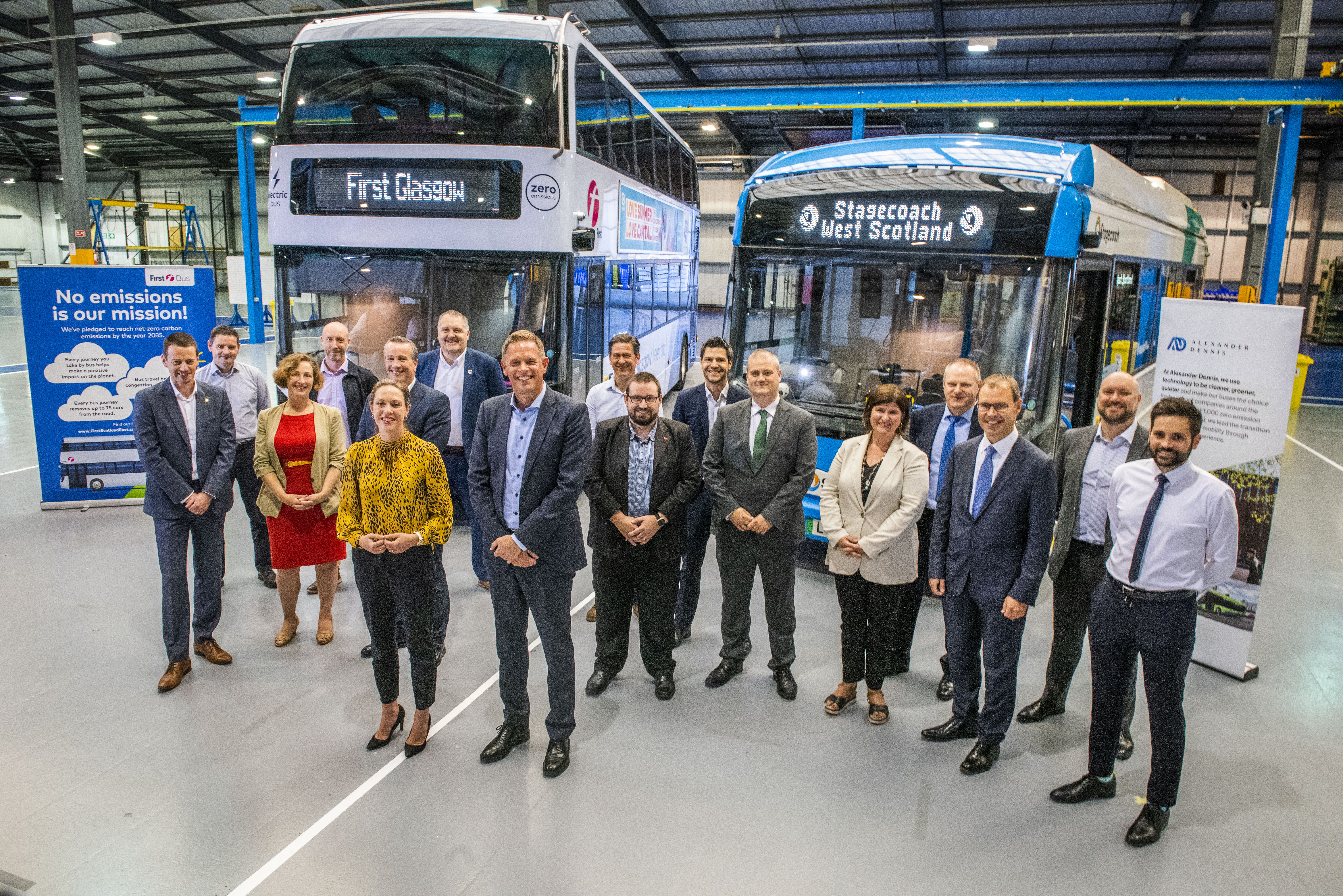 Group shot of final taskforce meeting at Alexander Dennis