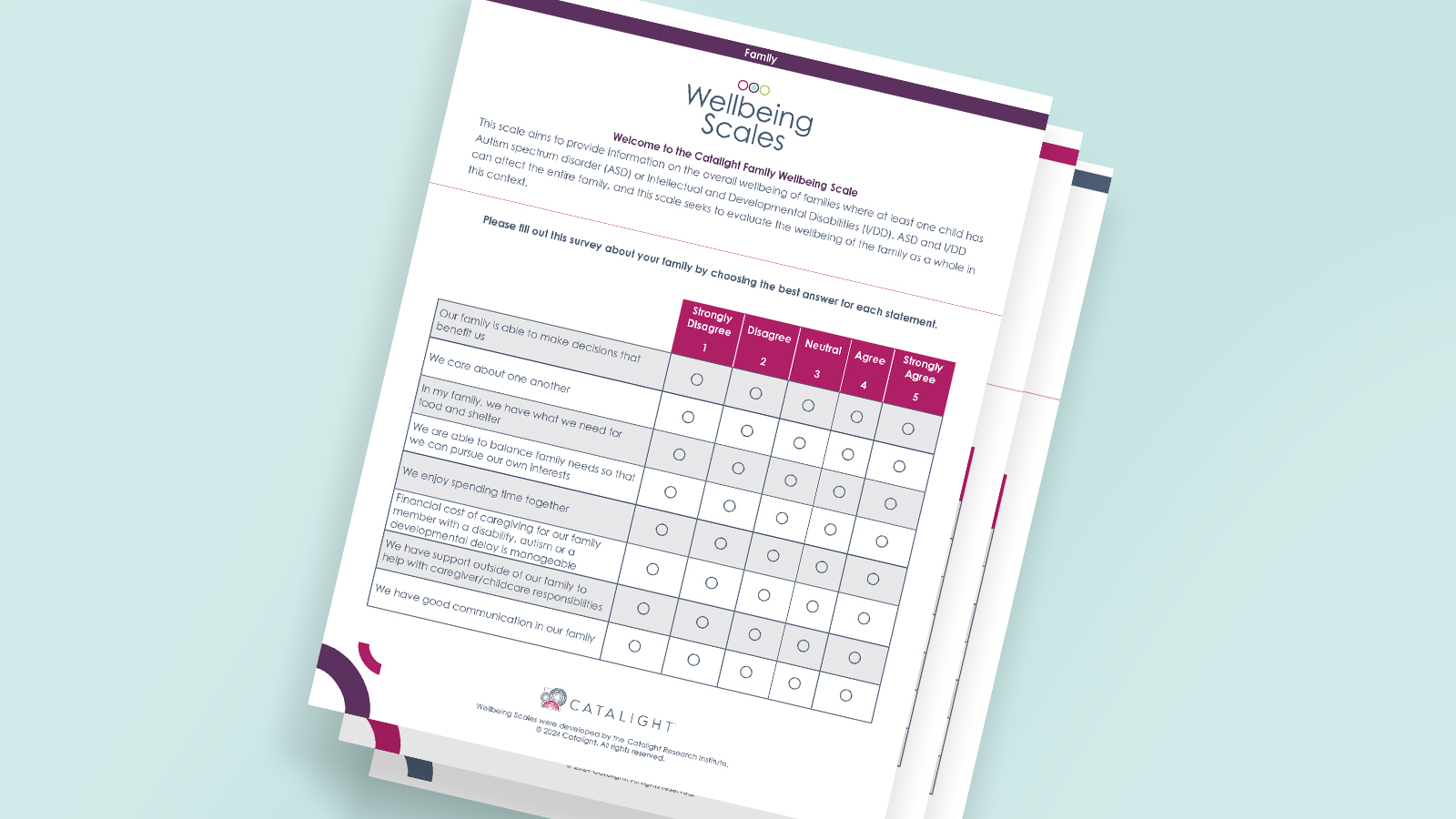 Catalight Family Wellbeing Scale