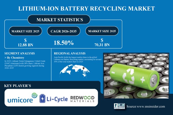 Lithium-ion Battery Recycling Market Share & Size Report