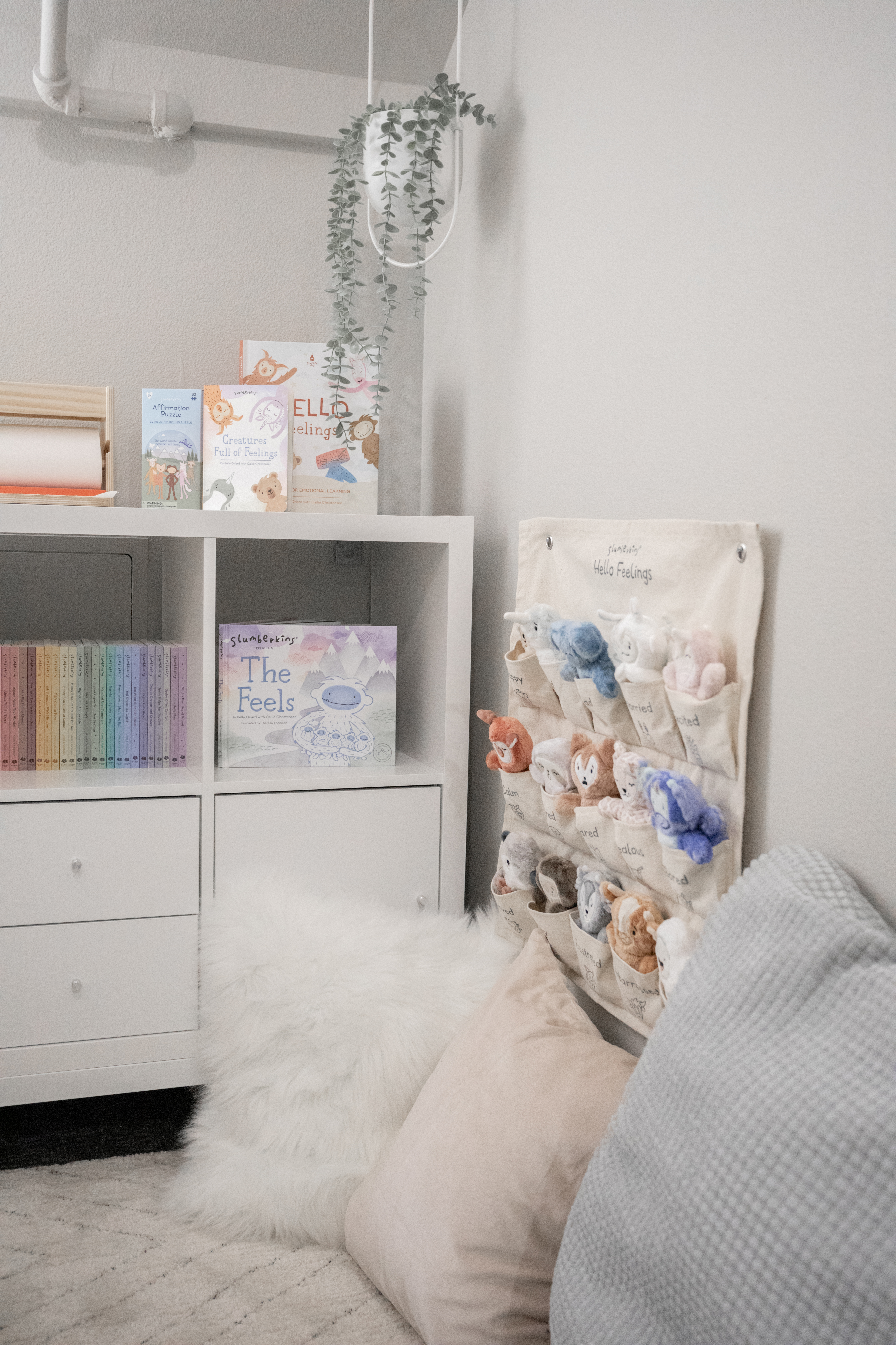 Image shows Slumberkins books and plush characters at the Portland East Ronald McDonald House