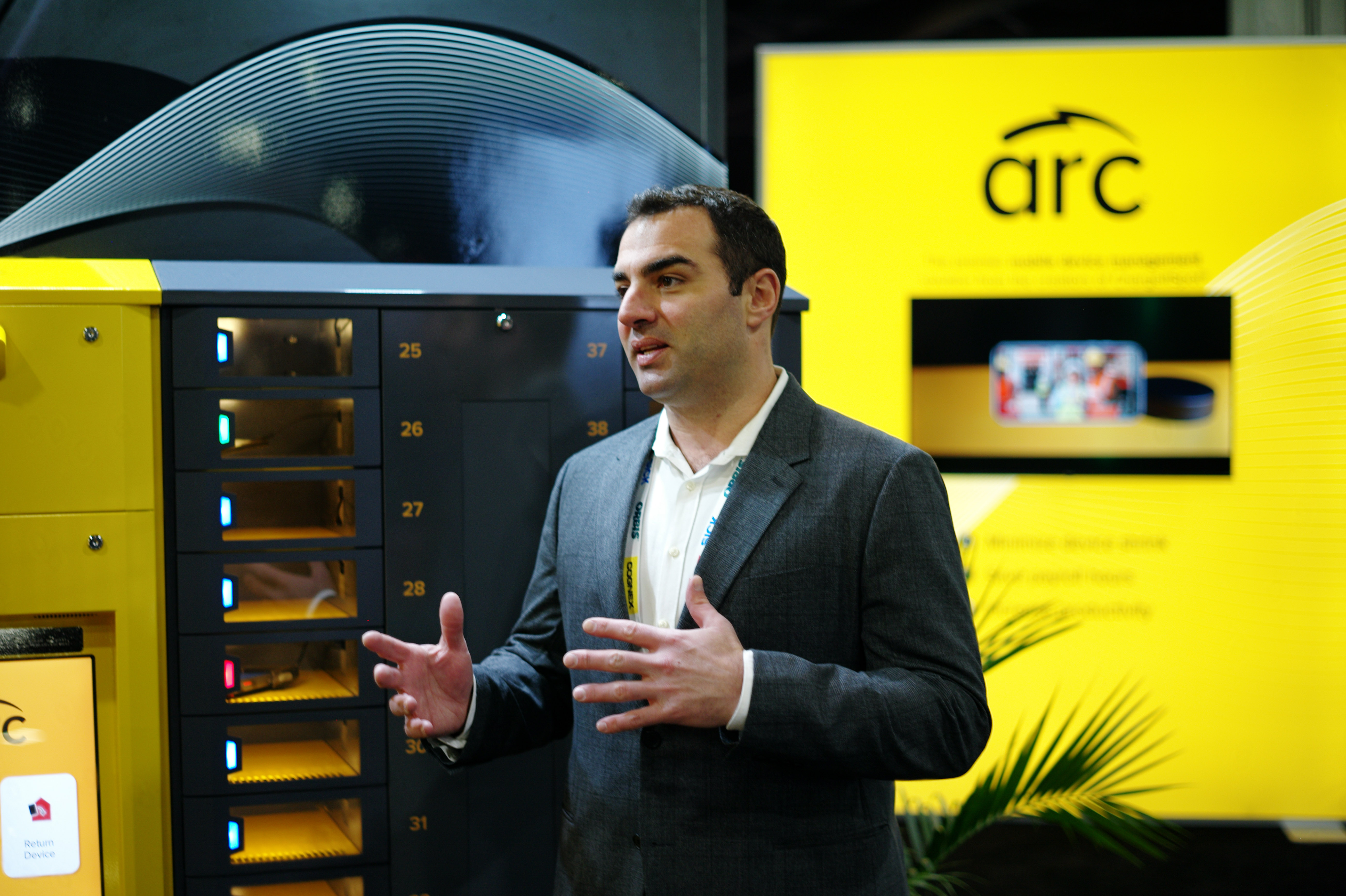 ARC CEO Douglas Baldasare provides a demo of the company's purpose-built frontline device management platform that combines intelligent, self-service device storage with cloud-based software and data analysis.