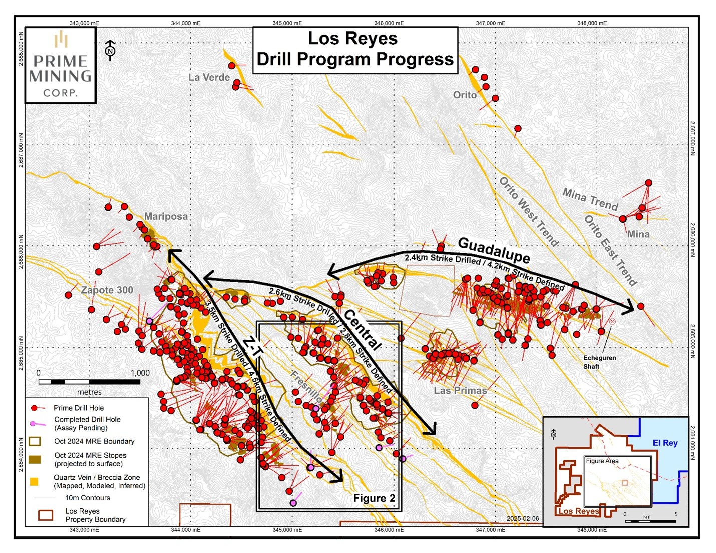 Figure 1 Los Reyes Drill Program Progress_Feb 2025