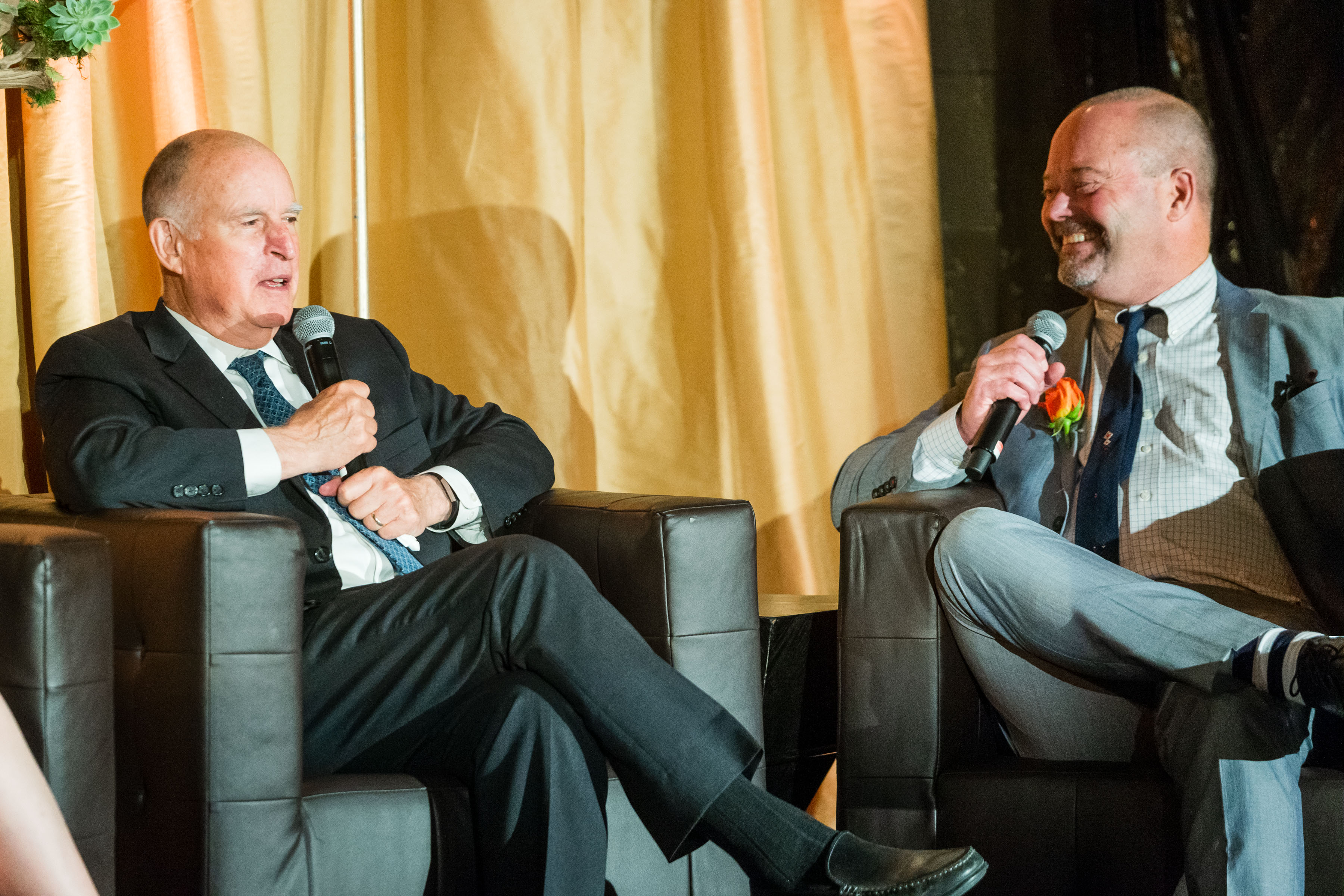 Governor Jerry. Brown, Jr. was honored at the annual California Historical Society Gala at the Old U.S. Mint in San Francisco, where he participated in a conversation with by Professor Bill Deverell, Director, Huntington-USC Institute on California and the West and discussed a myriad of issues, including his insights about his legacy, his favorite California past times, personal reflections and his outlook for the future.