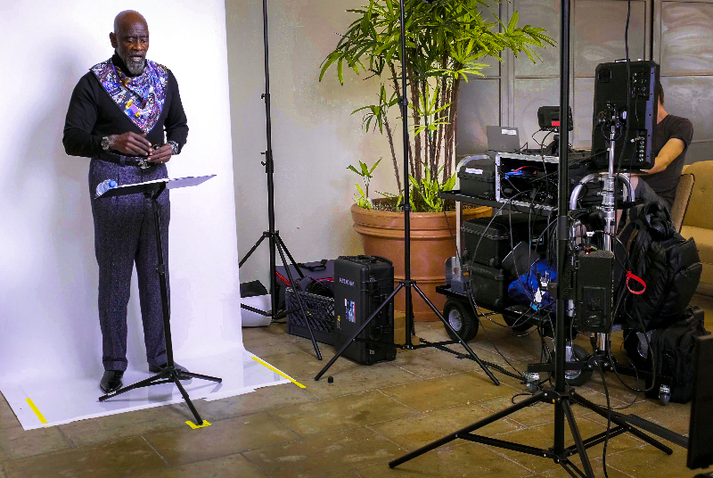 Holoportation was used by the Pursuit of Happyness author Chris Gardner when he spoke to the annual meeting of global hotel execs Associated Luxury Hotels International. PORTL, the award winning L.A. startup, "beamed" him from back stage where he spoke about the lessons he learned writing his new bestseller, Permission to Dream, and said he planned to use PORTL to beam into his 200 speaking engagements a year to cut down on jet travel while spreading his message even wider. Photo by Erik Jay. More info at PORTLhologram.com.