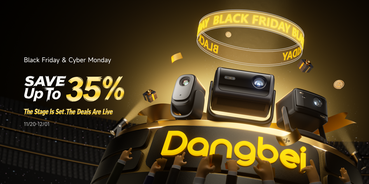 Save up to 35% on Dangbei projectors during Black Friday & Cyber Monday sale, live from Nov 20–Dec 1.