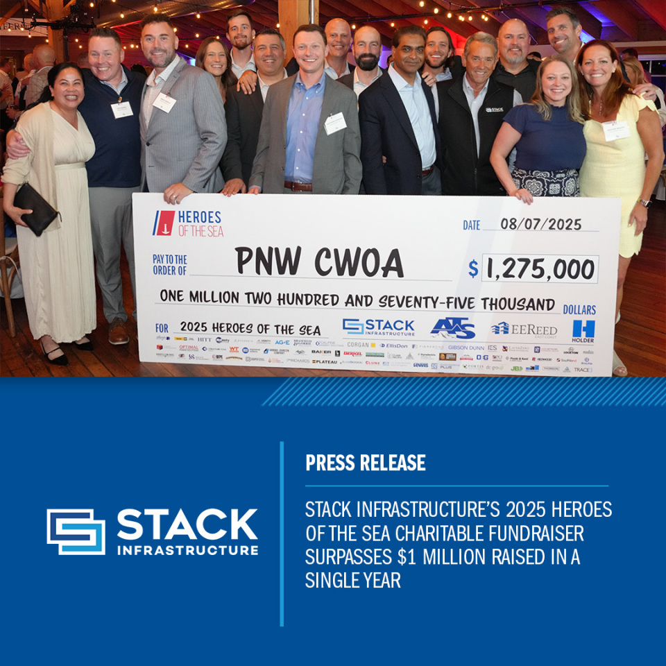 STACK Infrastructure’s 2025 Heroes of the Sea Charitable Fundraiser Surpasses $1.3 Million Raised in a Single Year