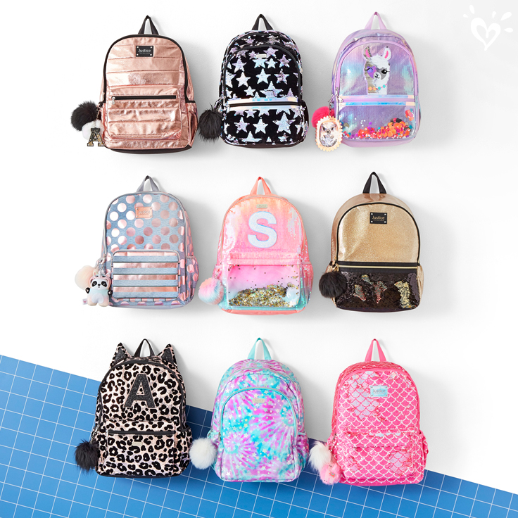 Justice backpacks for store back to school