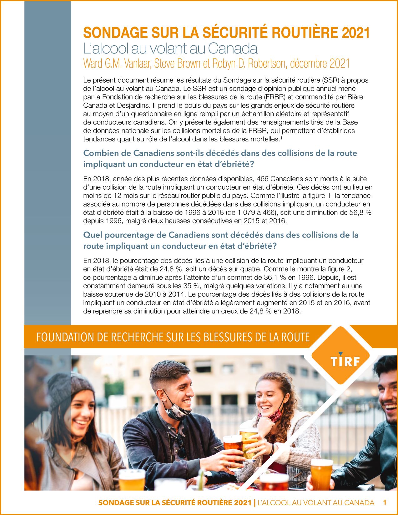 Sondage sur la sécurité routière 2021 | L’alcool au volant au Canada